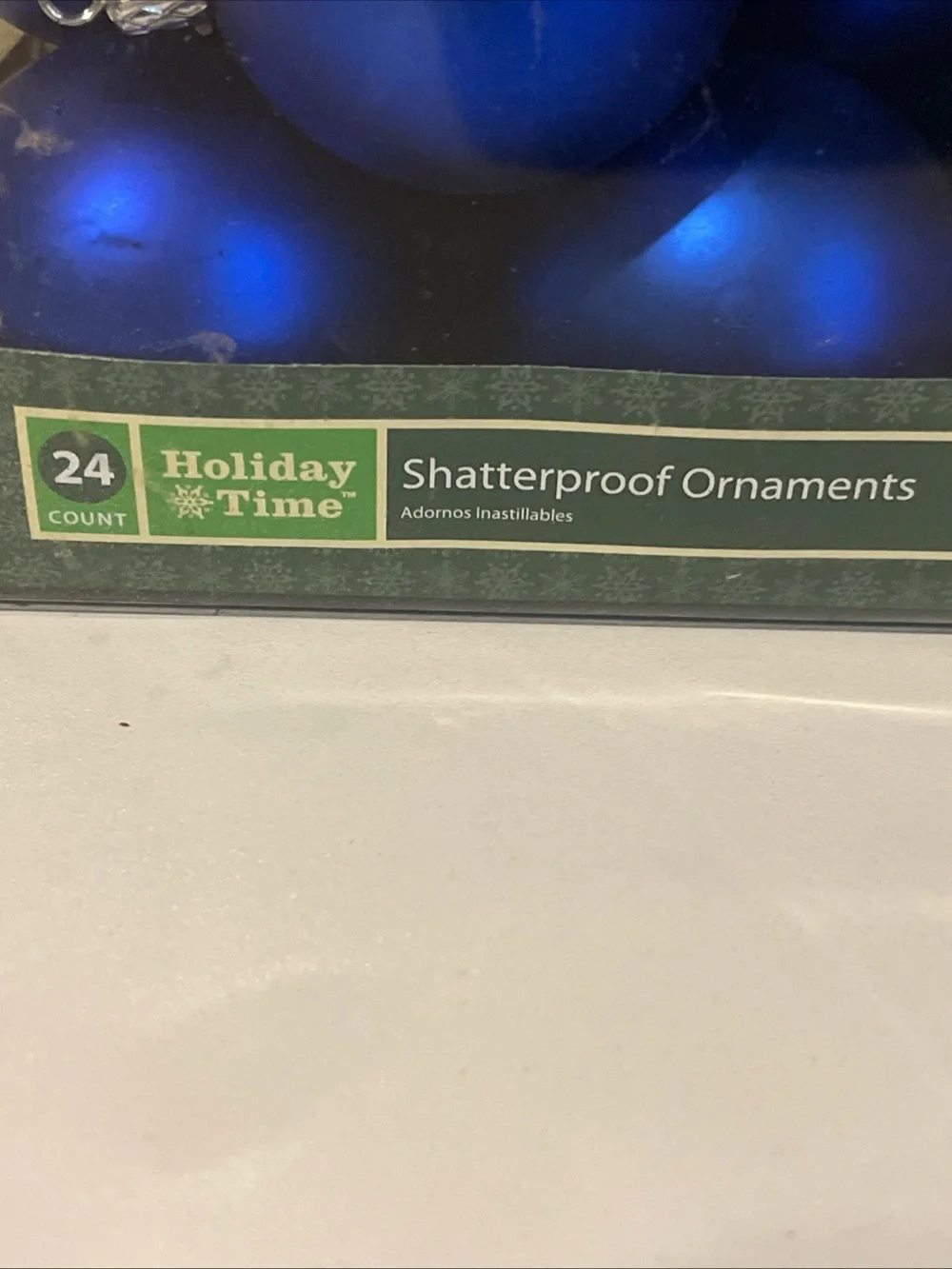 Holiday Time Royal Blue Matte Finish Ornaments Christmas Tree Decor 24 Piece